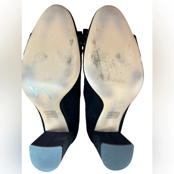 J. Crew Plush Velvet Gold-Studded Bow Rounded Toe Block Heels - Picture 7 of 7